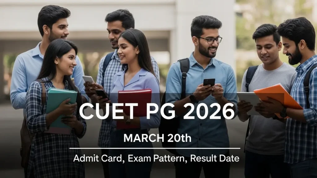 CUET PG 2026: आज 20 मार्च को है Exam - Admit Card, Exam Pattern और Result Date की पूरी जानकारी 1 CUET PG 2026 आज 20 मार्च को है Exam — Admit Card, Exam Pattern और Result Date की पूरी जानकारी
