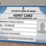 RBI Office Attendant Admit Card 2026