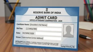 RBI Office Attendant Admit Card 2026 आज जारी: rbi.org.in पर ऐसे Download करें Hall Ticket